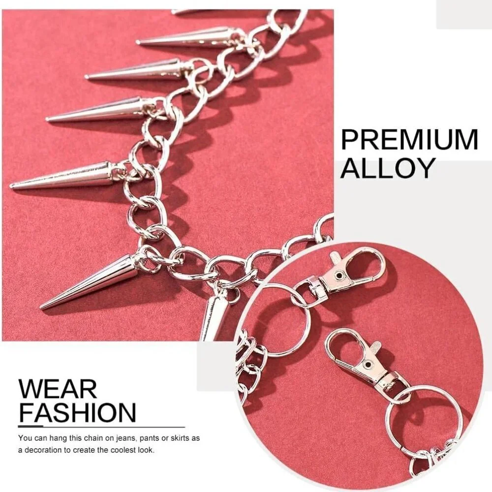 Silver Alloy Pants Chain Punk Rock Jewelry for Men Women Fashion Accessory - Picture 5 of 6